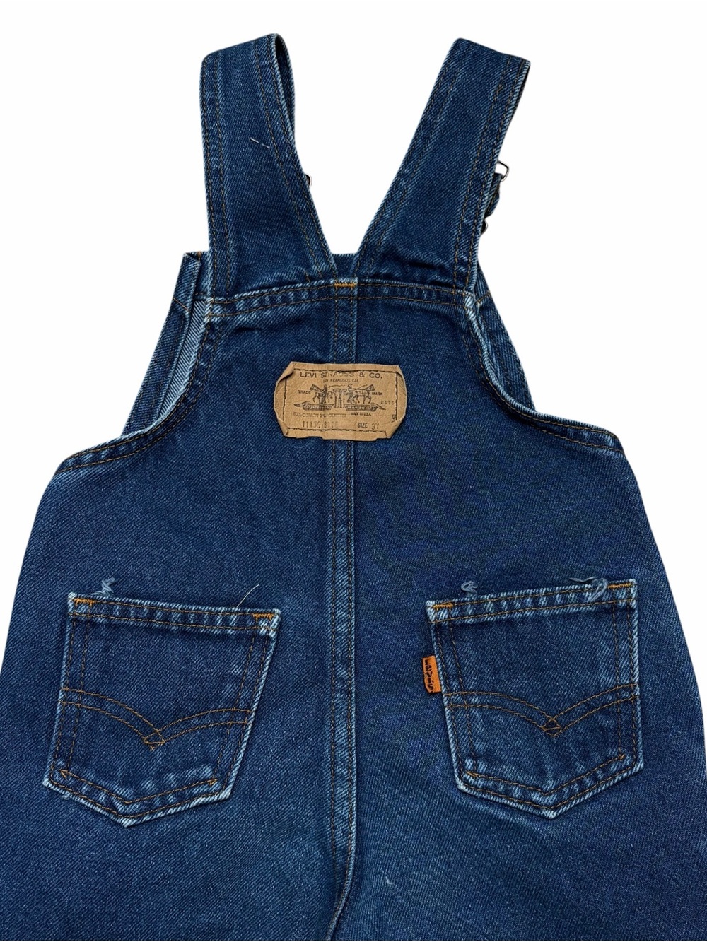 Vintage Levi’s Orange Tab Denim Overalls Pants Retro Casual School Size 3T - Picture 7 of 10